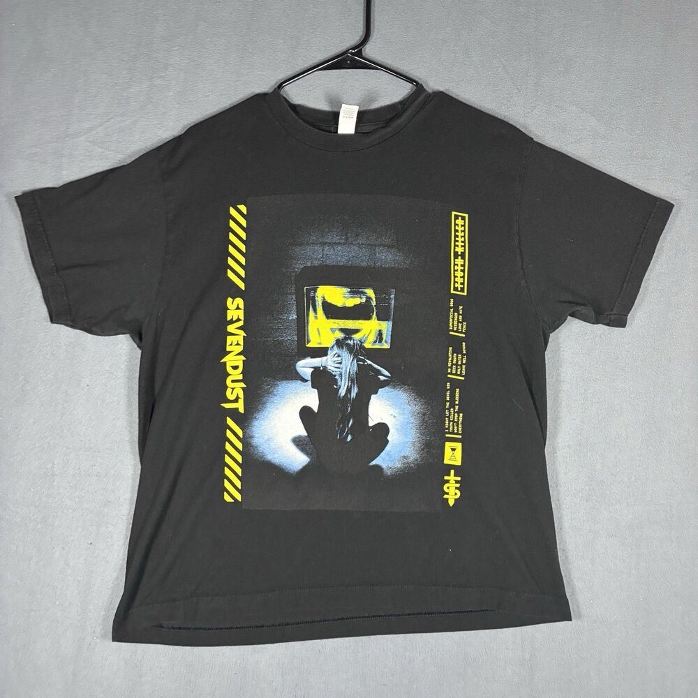 Sevendust Truth Killer Tour T-Shirt Black Rock Band Concert Tee Men's Large 2023